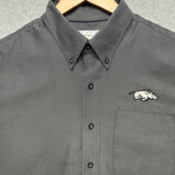 Cutter & Buck Other - Cutter &‎ Buck Mens Arkansas Razorbacks Button Down Shirt Gray Long Sleeve Large
